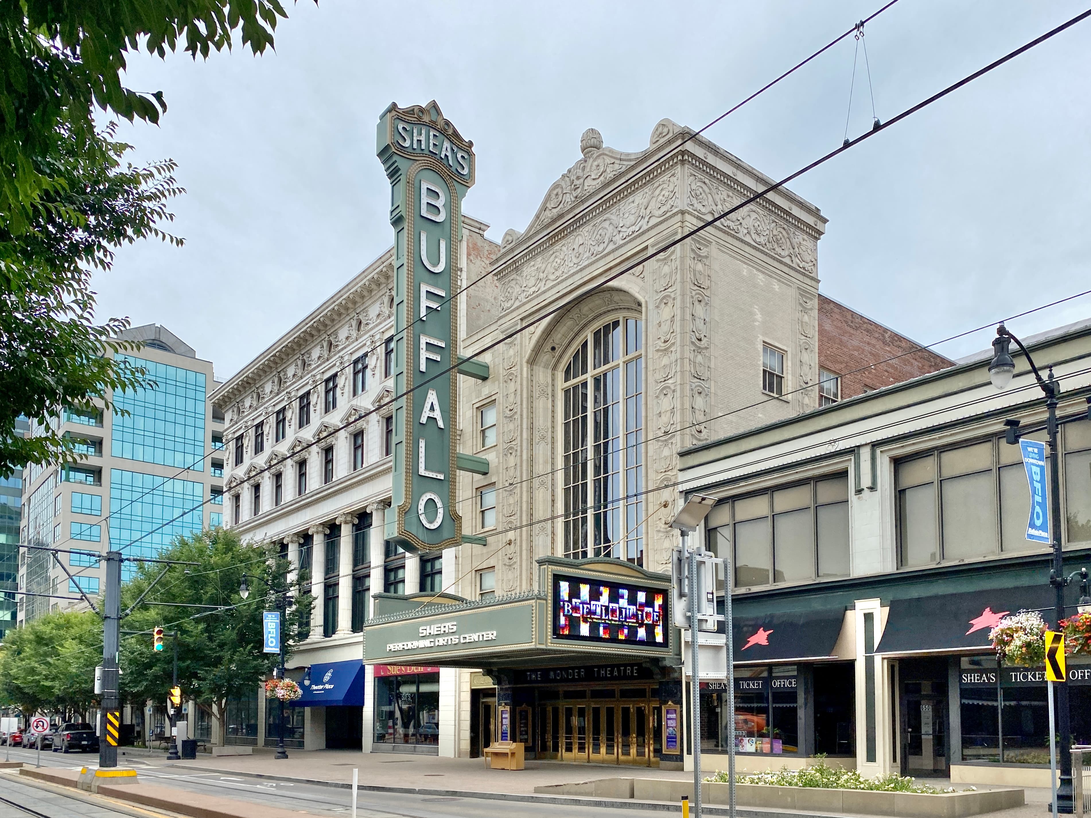 Downtown Buffalo theatre district scene.